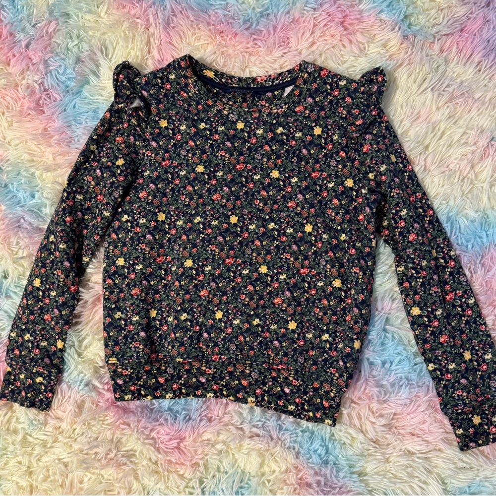 Polo Ralph Lauren LC Floral Top with Ruffle Shoulders
